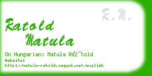 ratold matula business card
